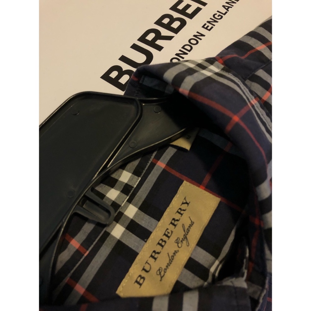 Blue LS Button-down Burberry Collared Shirt